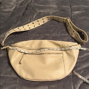 Joy Susan Beige Crossbody Bag with Polka Dot Strap
